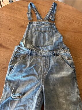 Wild Fable Relaxed Baggy Denim Overalls Blue Medium